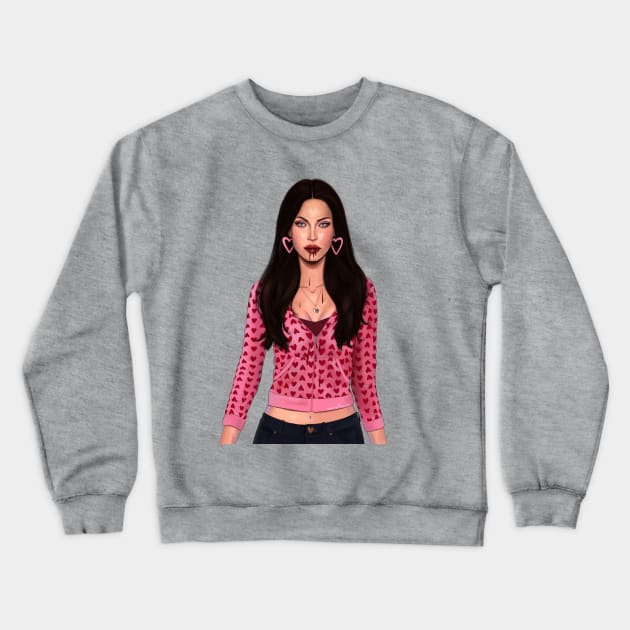 Jennifer’s Body Hearts y2k Check Crewneck Sweatshirt by thelamehuman